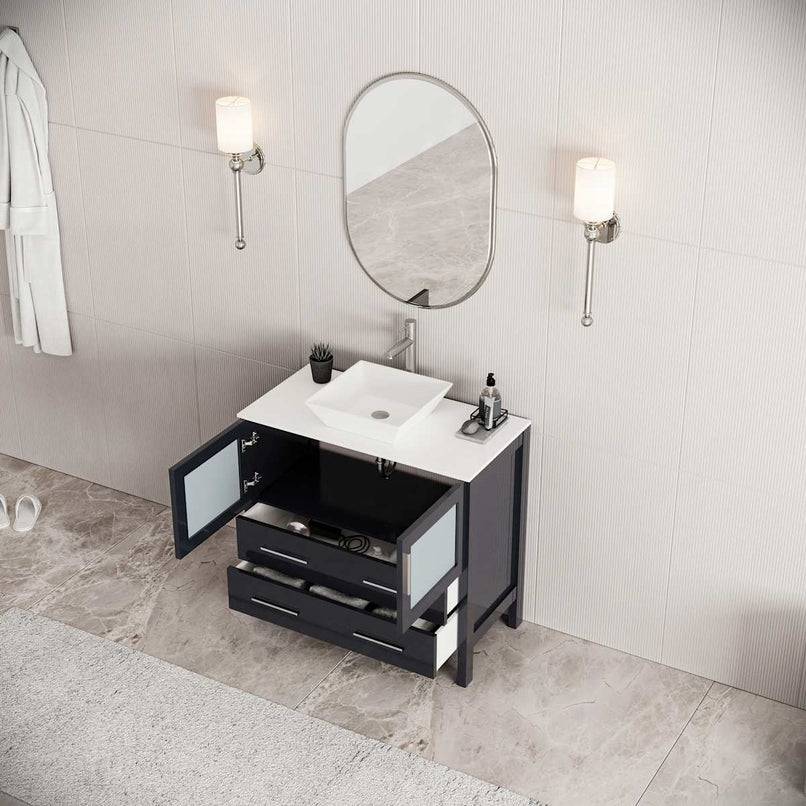 Torino 36" Single Free Standing Vanity Cabinet - Less Vanity Top - image 6