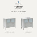 Torino 36" Single Free Standing Vanity Cabinet - Less Vanity Top - image 8