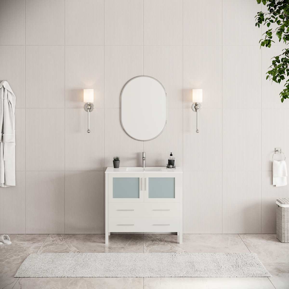 Torino 36" Single Free Standing Vanity Cabinet - Less Vanity Top - image 18