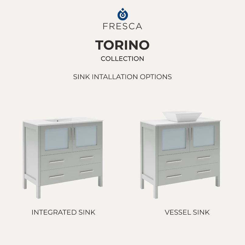 Torino 36" Free Standing Single Basin Vanity Set with Cabinet and Ceramic Vanity Top - image 10
