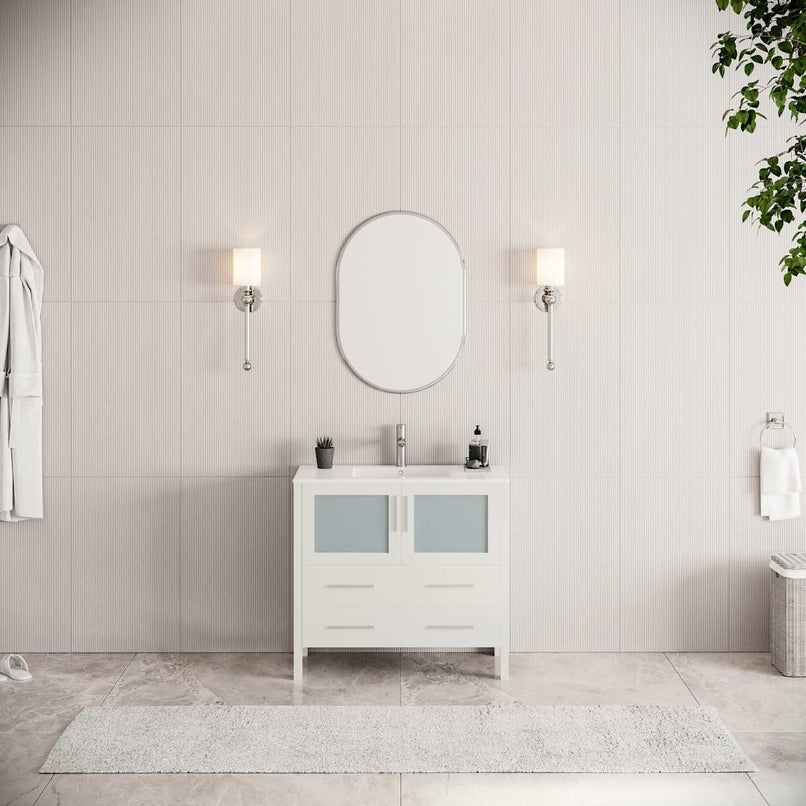 Torino 36" Free Standing Single Basin Vanity Set with Cabinet and Ceramic Vanity Top - image 1
