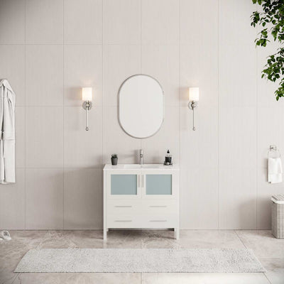 Torino 36" Free Standing Single Basin Vanity Set with Cabinet and Ceramic Vanity Top - image 1