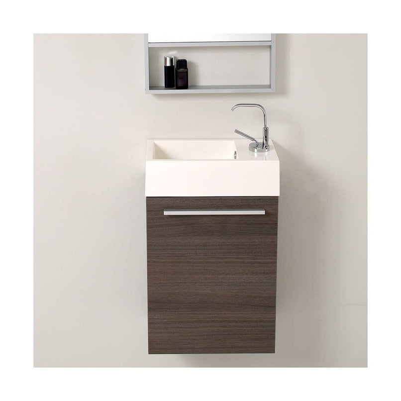 Pulito 16" Wall Mounted Single Basin Vanity Set with Cabinet and Acrylic Vanity Top - image 2