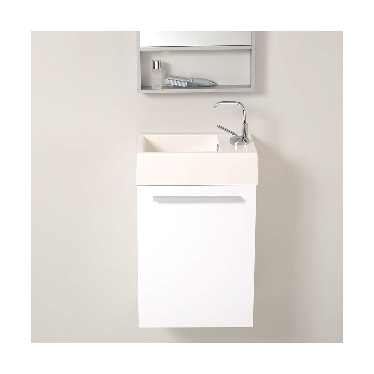 Pulito 16" Wall Mounted Single Basin Vanity Set with Cabinet and Acrylic Vanity Top