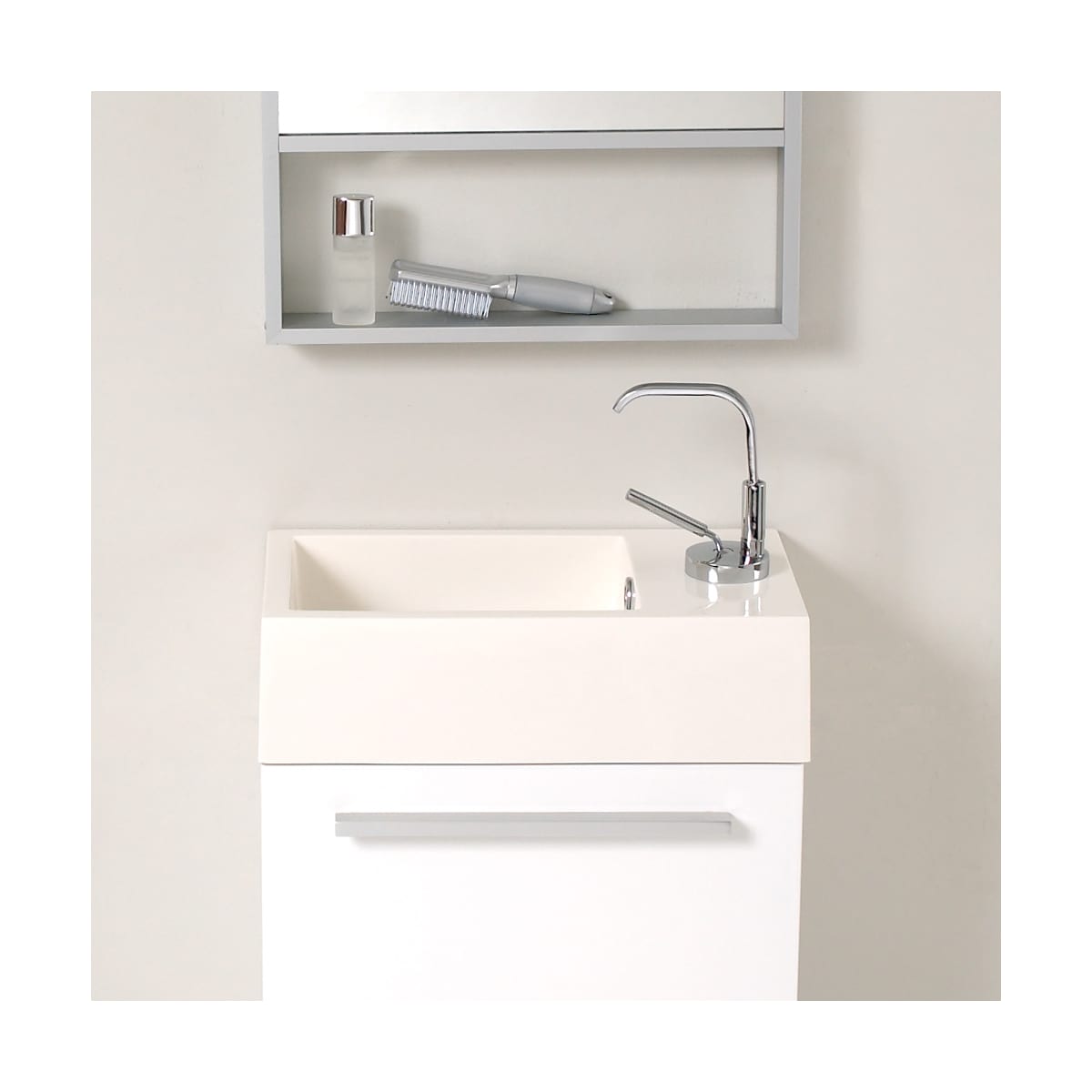 Pulito 16" Wall Mounted Single Basin Vanity Set with Cabinet and Acrylic Vanity Top