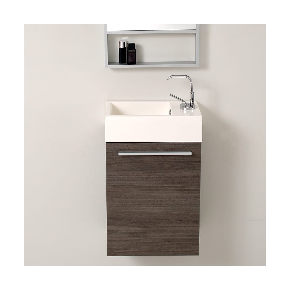 Pulito 16" Wall Mounted Single Basin Vanity Set with Cabinet and Acrylic Vanity Top