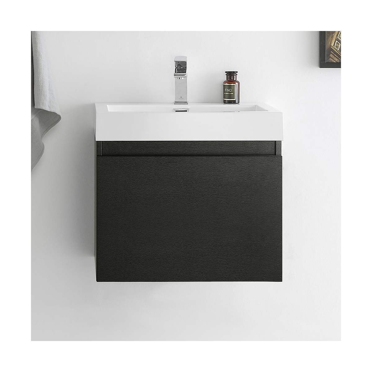 Nano 24" Wall Mounted Single Basin Vanity Set with Cabinet and Acrylic Vanity Top