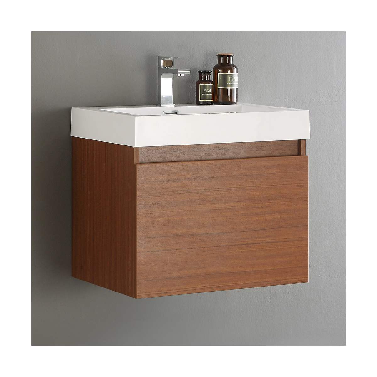 Nano 24" Wall Mounted Single Basin Vanity Set with Cabinet and Acrylic Vanity Top