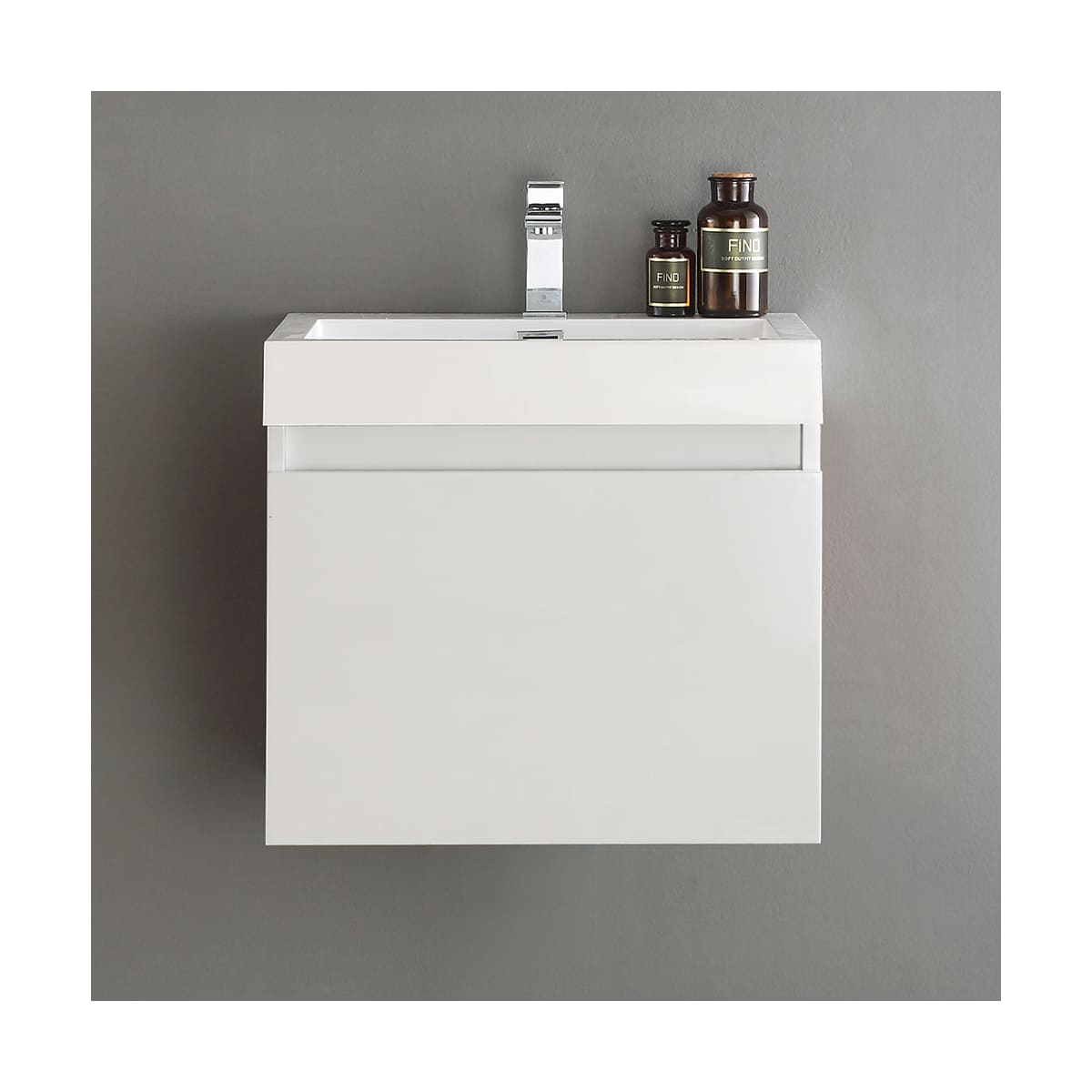 Nano 24" Wall Mounted Single Basin Vanity Set with Cabinet and Acrylic Vanity Top