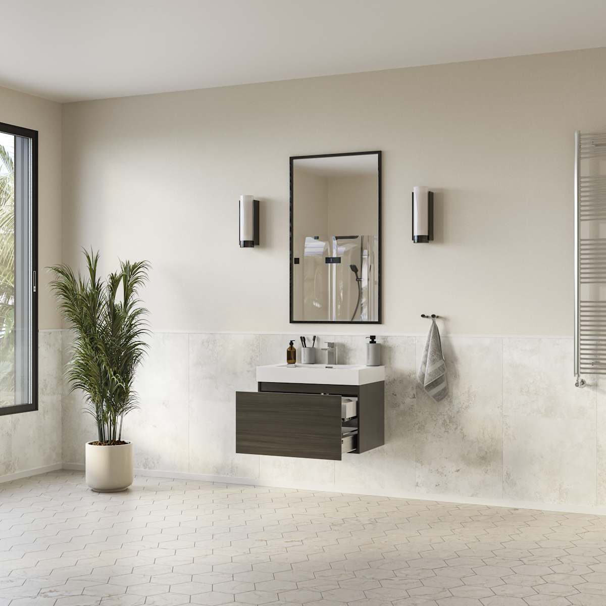 Mezzo 30" Wall Mounted Single Basin Vanity Set with Cabinet and Acrylic Vanity Top - image 13