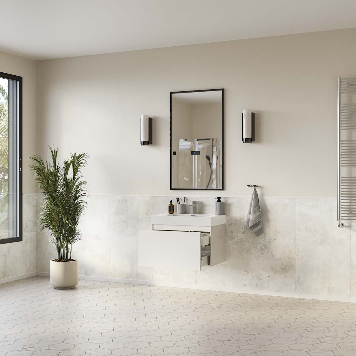 Mezzo 30" Wall Mounted Single Basin Vanity Set with Cabinet and Acrylic Vanity Top - image 17