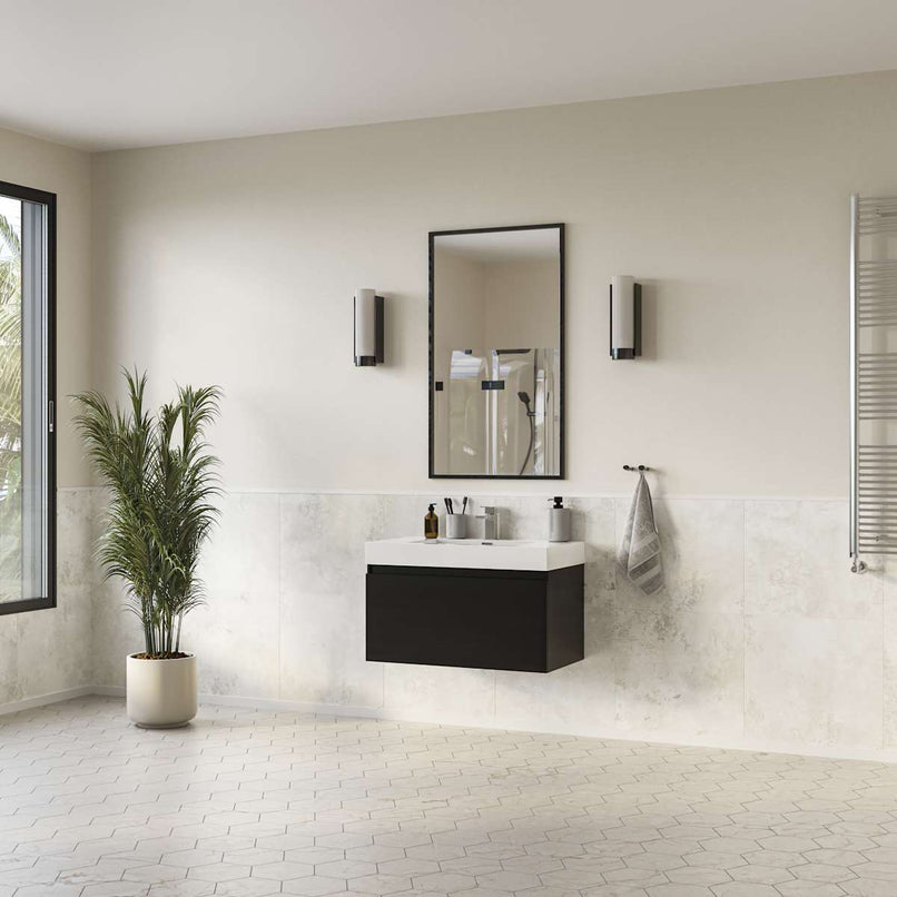 Mezzo 36" Wall Mounted Single Basin Vanity Set with Cabinet and Acrylic Vanity Top - image 4