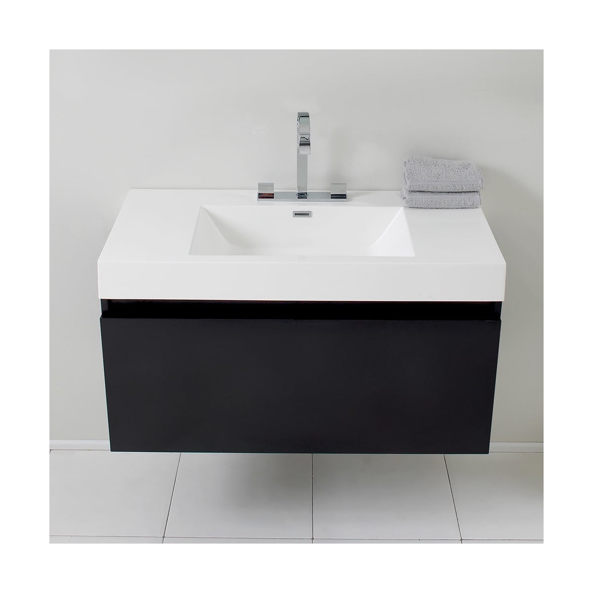 Mezzo 39-1/8" Wall Mounted Single Basin Vanity Set with Cabinet and Acrylic Vanity Top