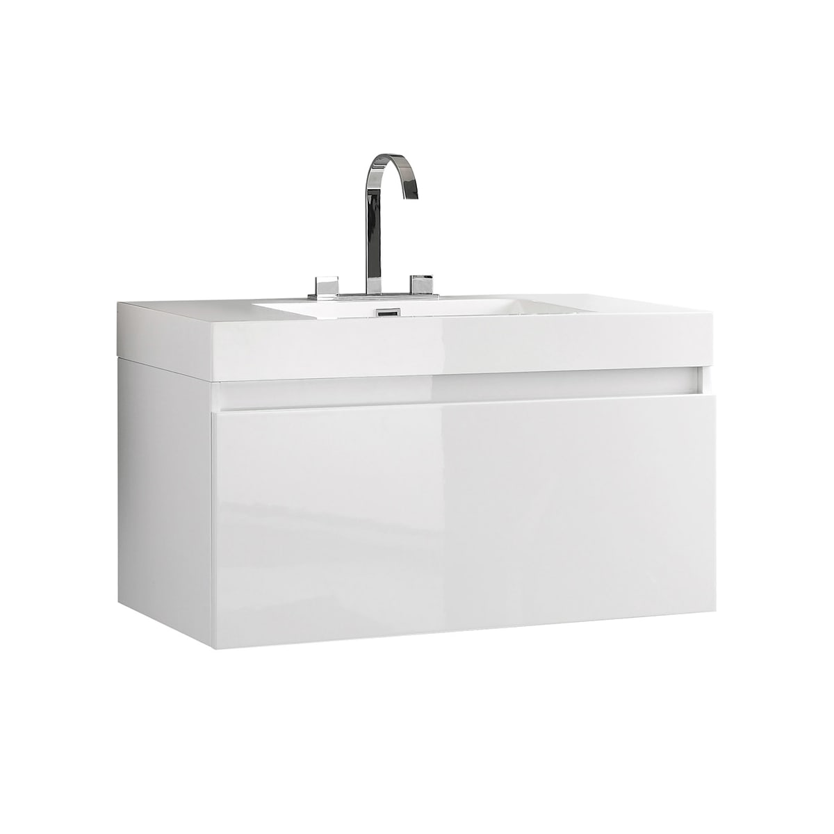 Mezzo 39-1/8" Wall Mounted Single Basin Vanity Set with Cabinet and Acrylic Vanity Top - image 1