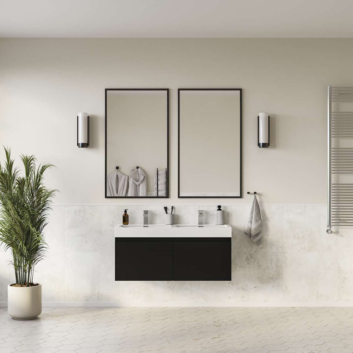Mezzo 48" Single Wall Mounted Vanity Cabinet - Less Vanity Top