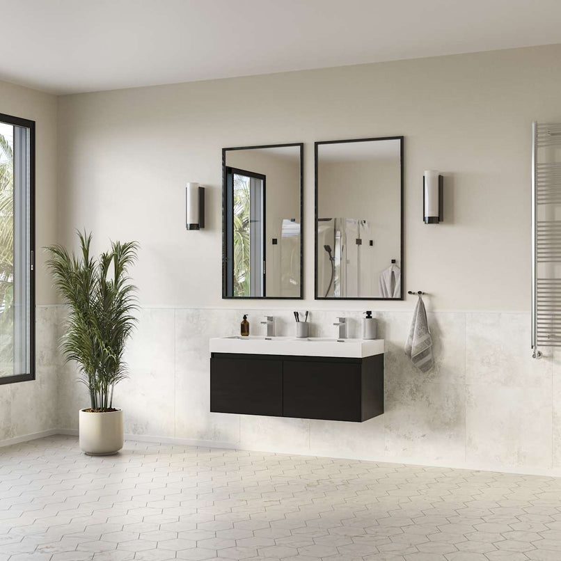 Mezzo 48" Wall Mounted Double Basin Vanity Set with Cabinet and Acrylic Vanity Top - image 4