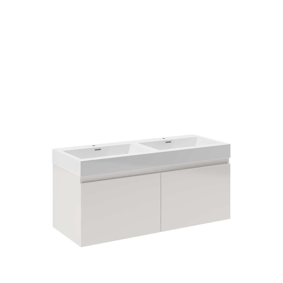Mezzo 48" Wall Mounted Double Basin Vanity Set with Cabinet and Acrylic Vanity Top