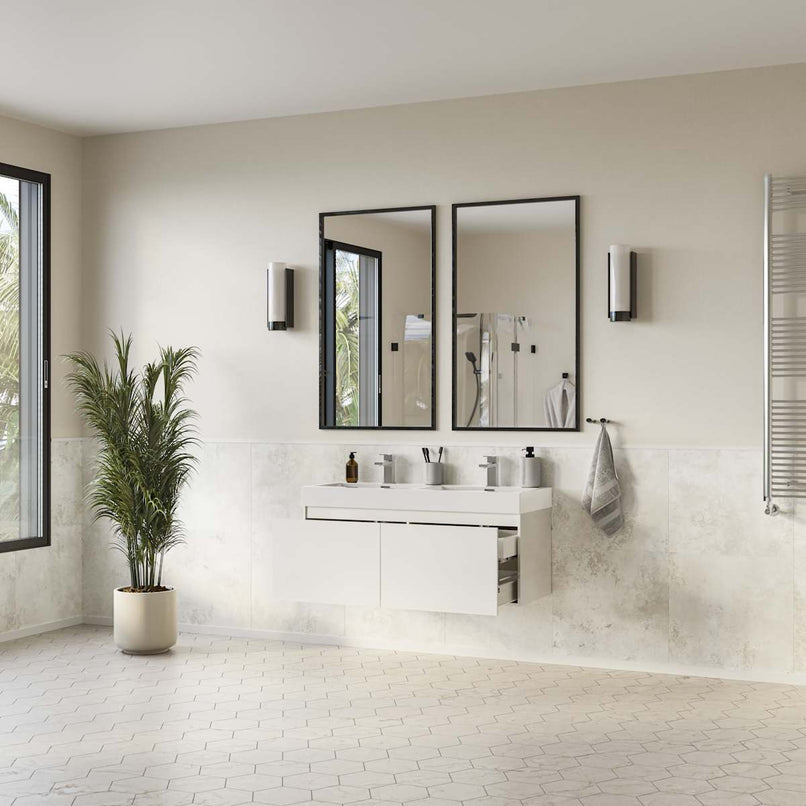 Mezzo 48" Wall Mounted Double Basin Vanity Set with Cabinet and Acrylic Vanity Top - image 13