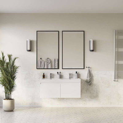 Mezzo 48" Wall Mounted Double Basin Vanity Set with Cabinet and Acrylic Vanity Top - image 1