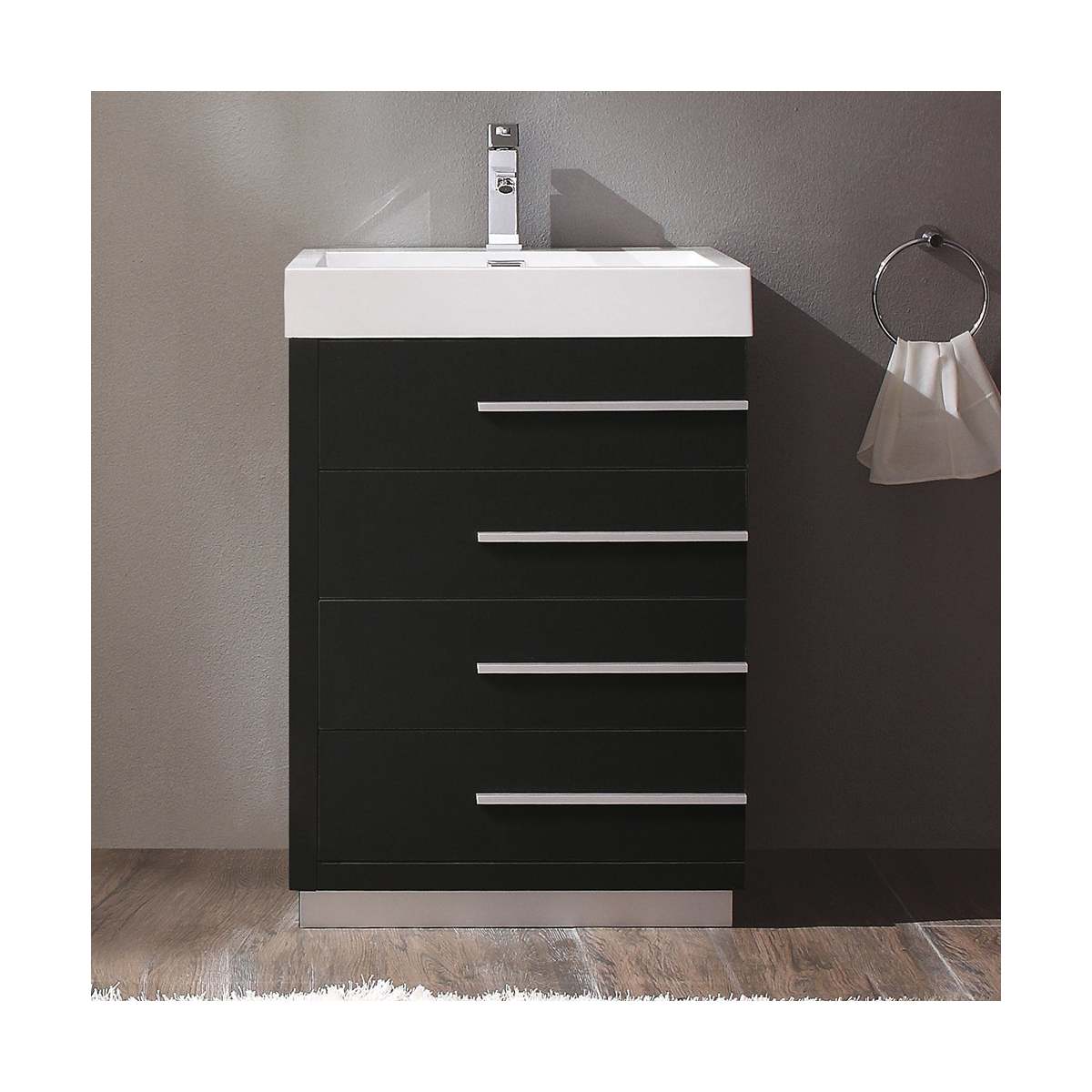 Livello 24" Free Standing Single Basin Vanity Set with Cabinet and Acrylic Vanity Top