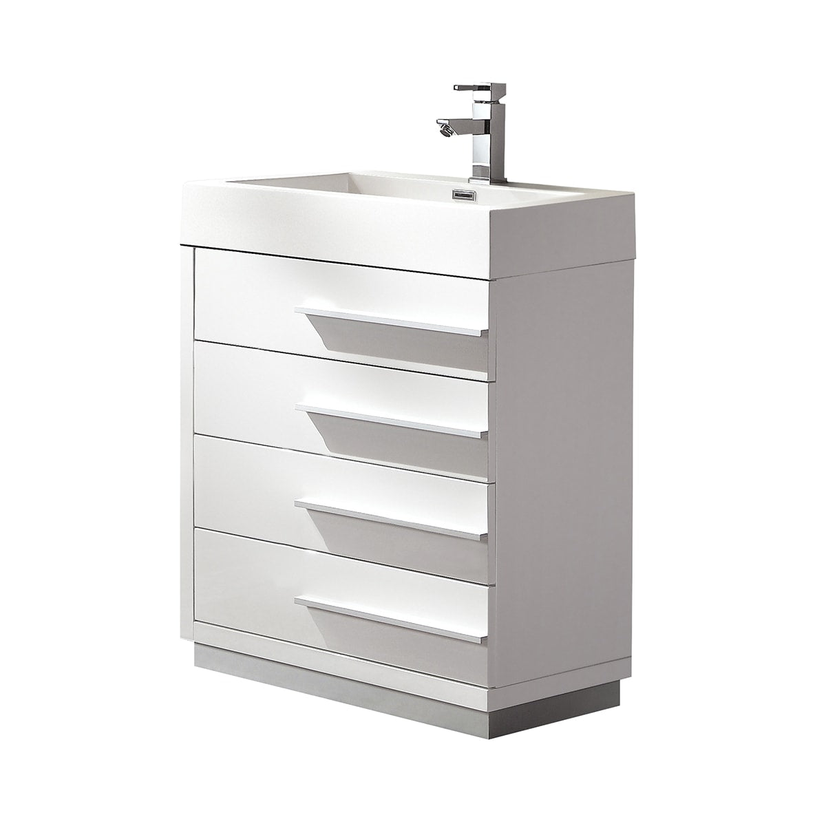 Livello 24" Free Standing Single Basin Vanity Set with Cabinet and Acrylic Vanity Top