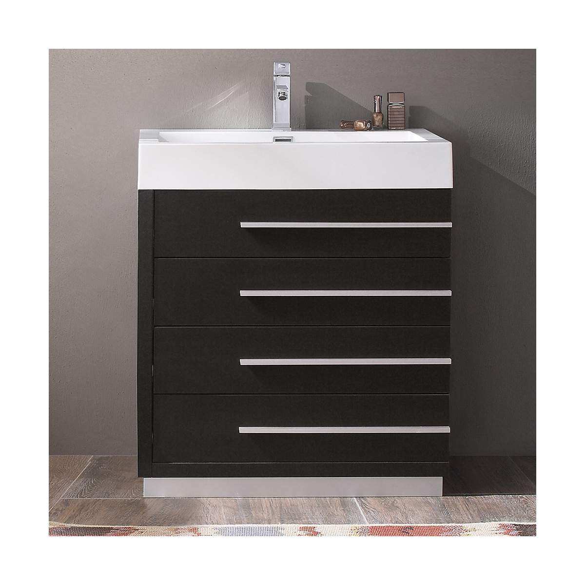 Livello 30" Free Standing Single Basin Vanity Set with Cabinet and Acrylic Vanity Top
