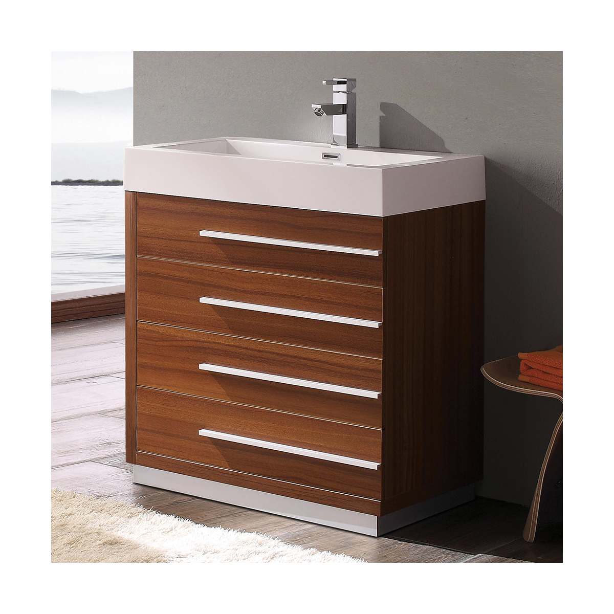Livello 30" Free Standing Single Basin Vanity Set with Cabinet and Acrylic Vanity Top - image 5