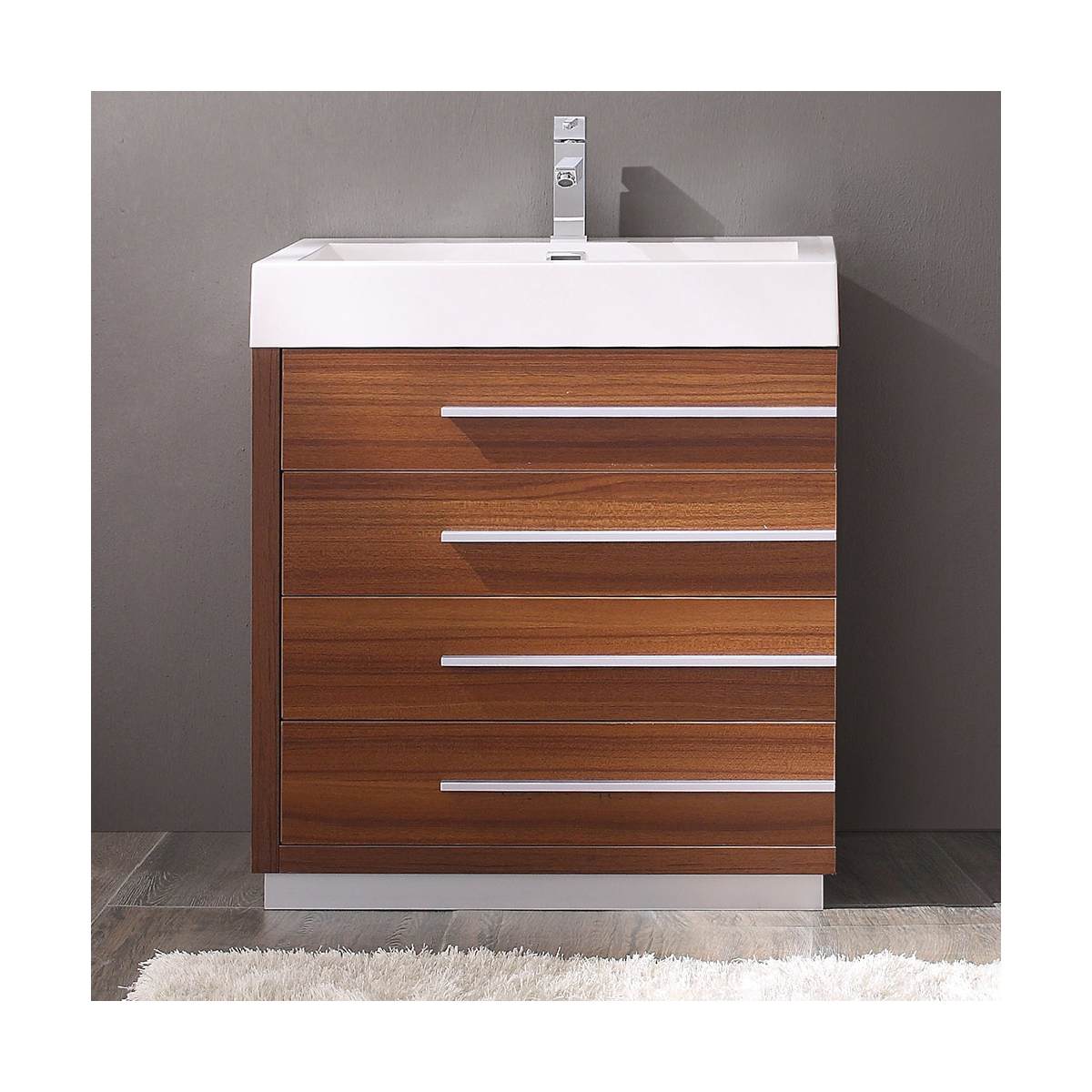 Livello 30" Free Standing Single Basin Vanity Set with Cabinet and Acrylic Vanity Top