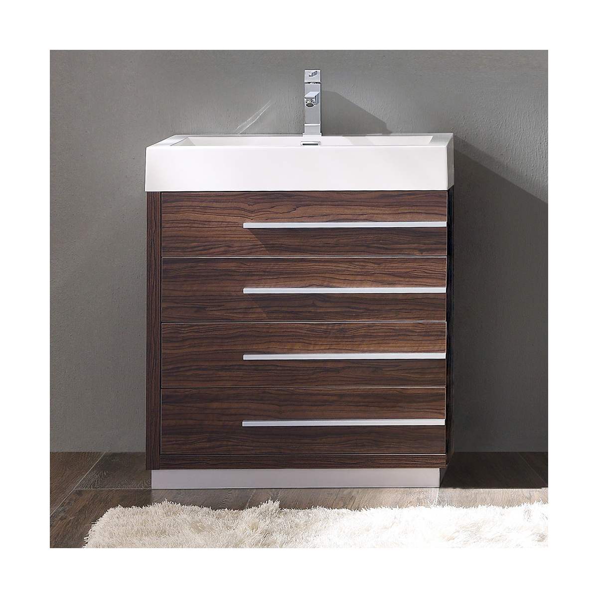 Livello 30" Free Standing Single Basin Vanity Set with Cabinet and Acrylic Vanity Top
