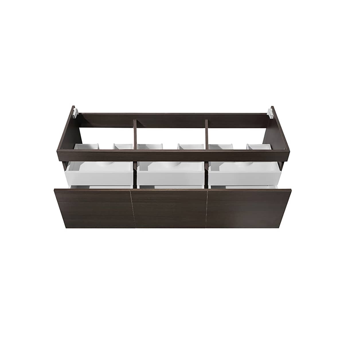 Mezzo 60" Double Wall Mounted Vanity Cabinet - Less Vanity Top