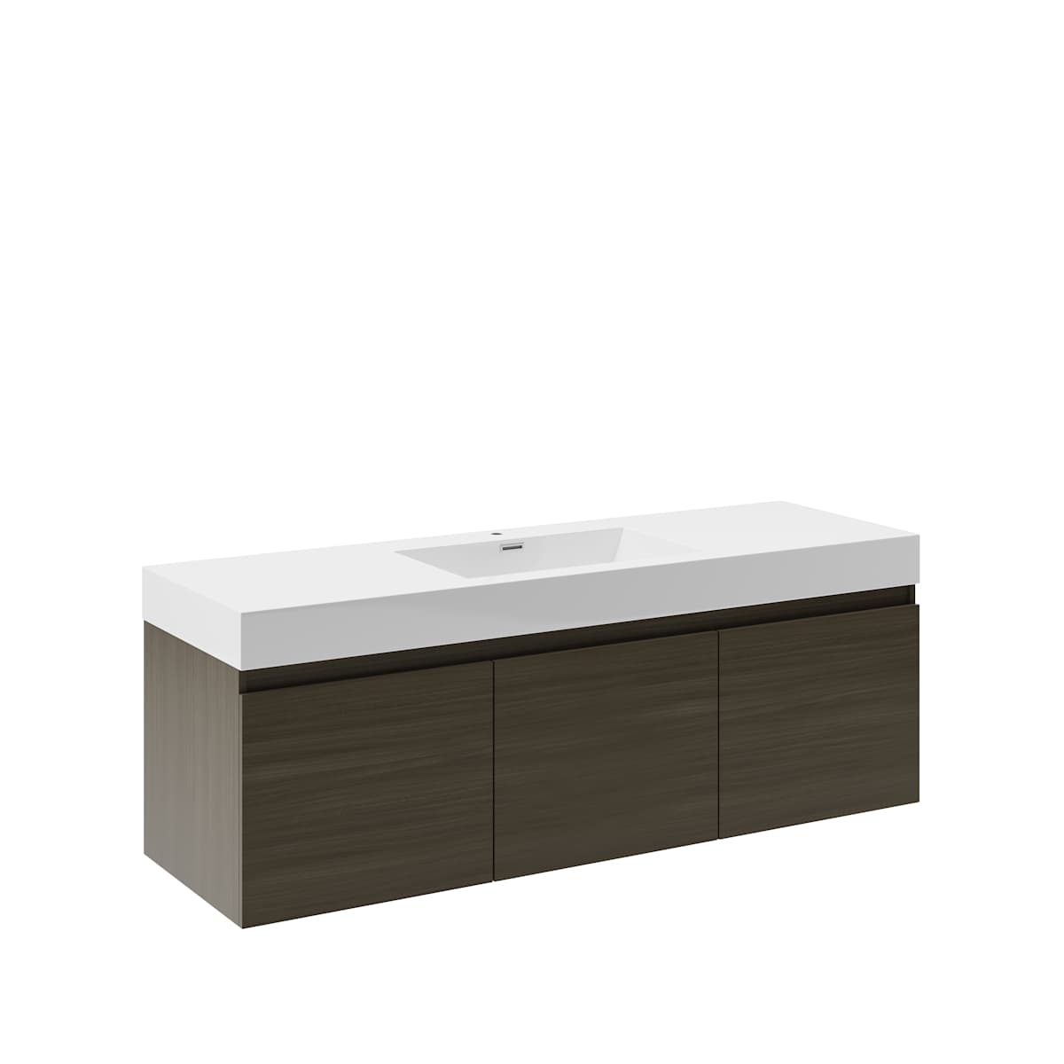 Mezzo 60" Wall Mounted Single Basin Vanity Set with Cabinet and Acrylic Vanity Top