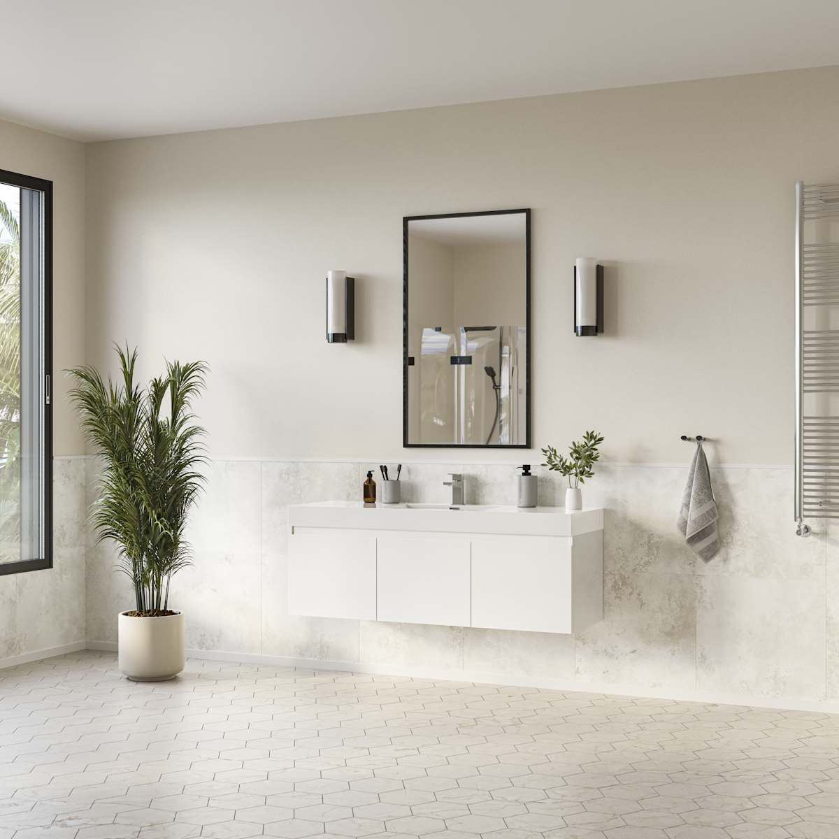 Mezzo 60" Wall Mounted Single Basin Vanity Set with Cabinet and Acrylic Vanity Top - image 20