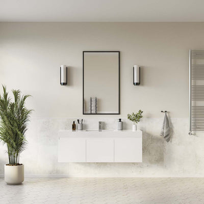 Mezzo 60" Wall Mounted Single Basin Vanity Set with Cabinet and Acrylic Vanity Top - image 1