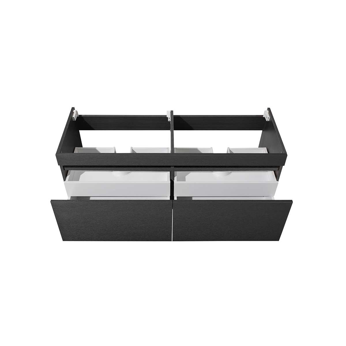 Mezzo 60" Double Wall Mounted Vanity Cabinet - Less Vanity Top