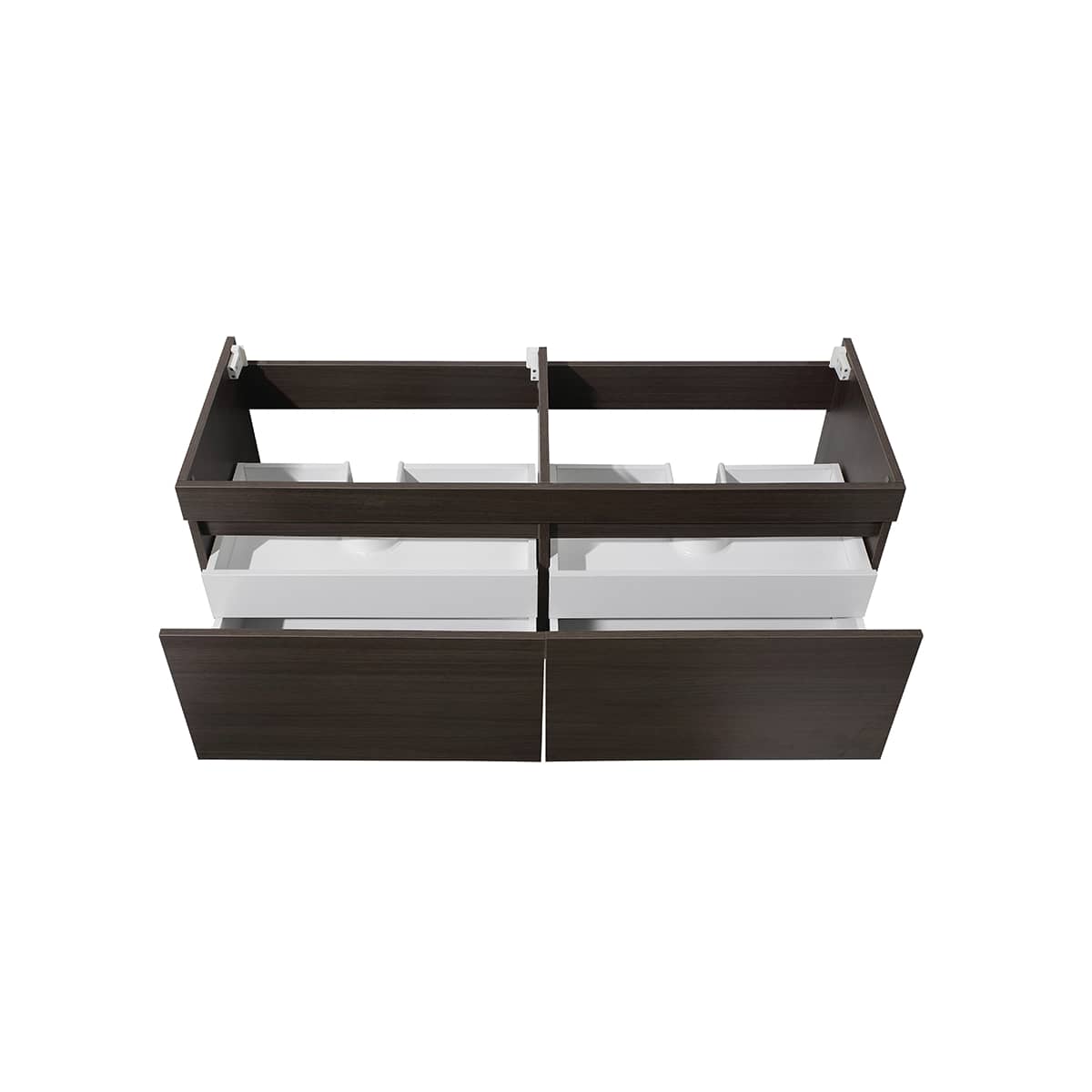 Mezzo 60" Double Wall Mounted Vanity Cabinet - Less Vanity Top