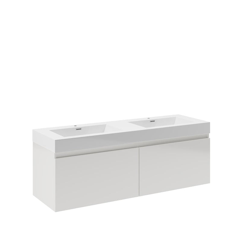Mezzo 60" Wall Mounted Double Basin Vanity Set with Cabinet and Acrylic Vanity Top - image 14