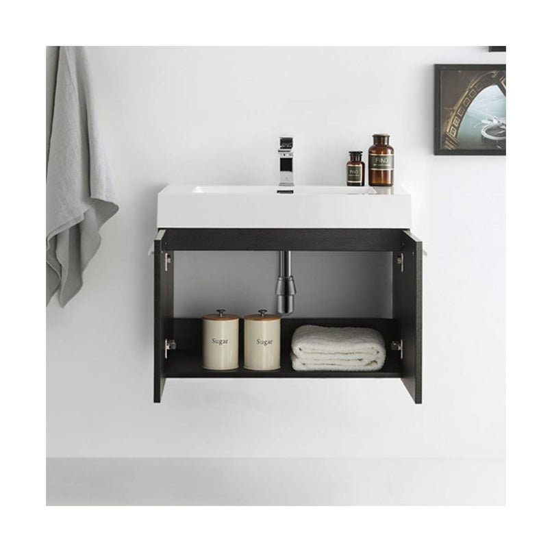 Vista 29" Wall Mounted Single Basin Vanity Set with Cabinet and Stone Vanity Top - image 4