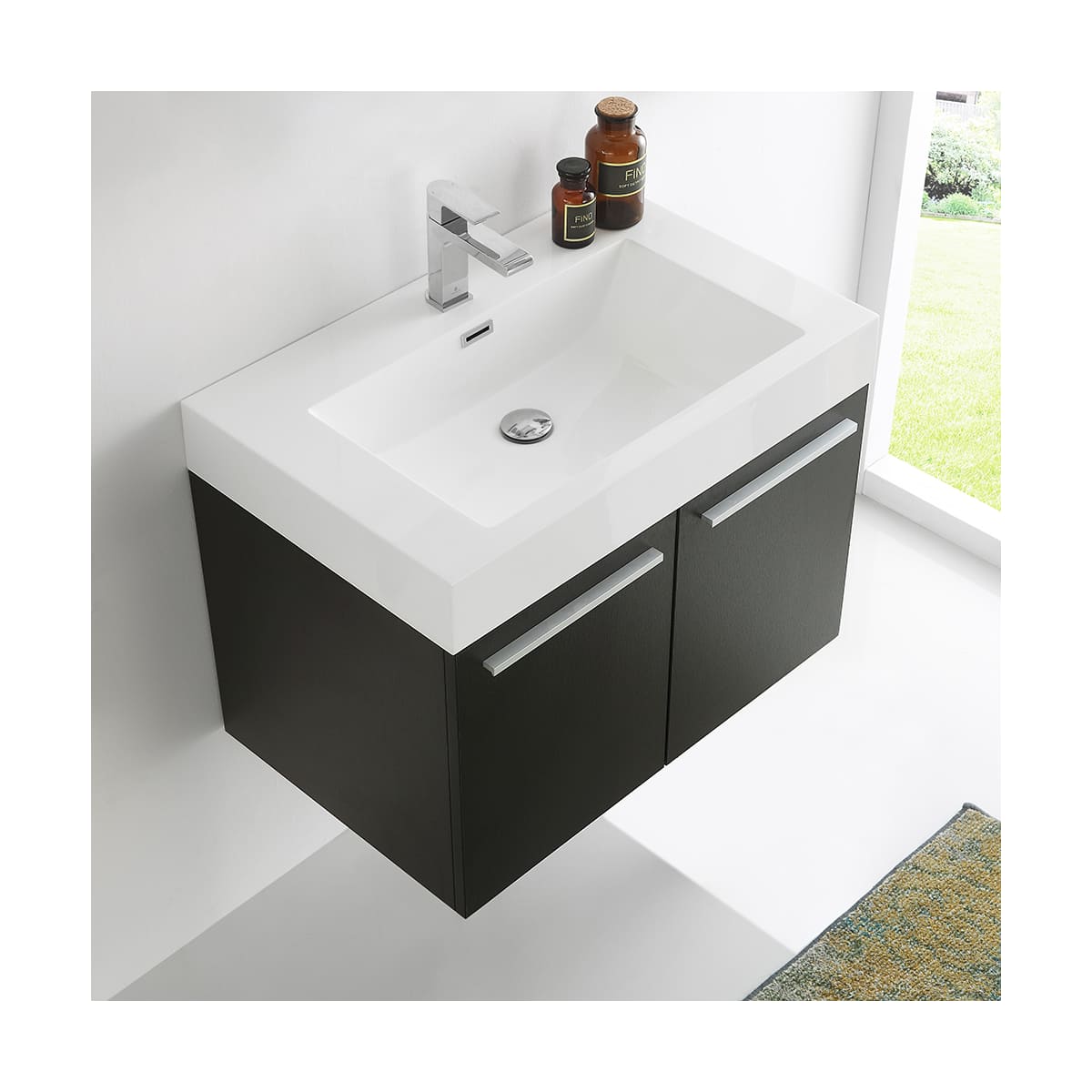 Vista 29" Wall Mounted Single Basin Vanity Set with Cabinet and Stone Vanity Top