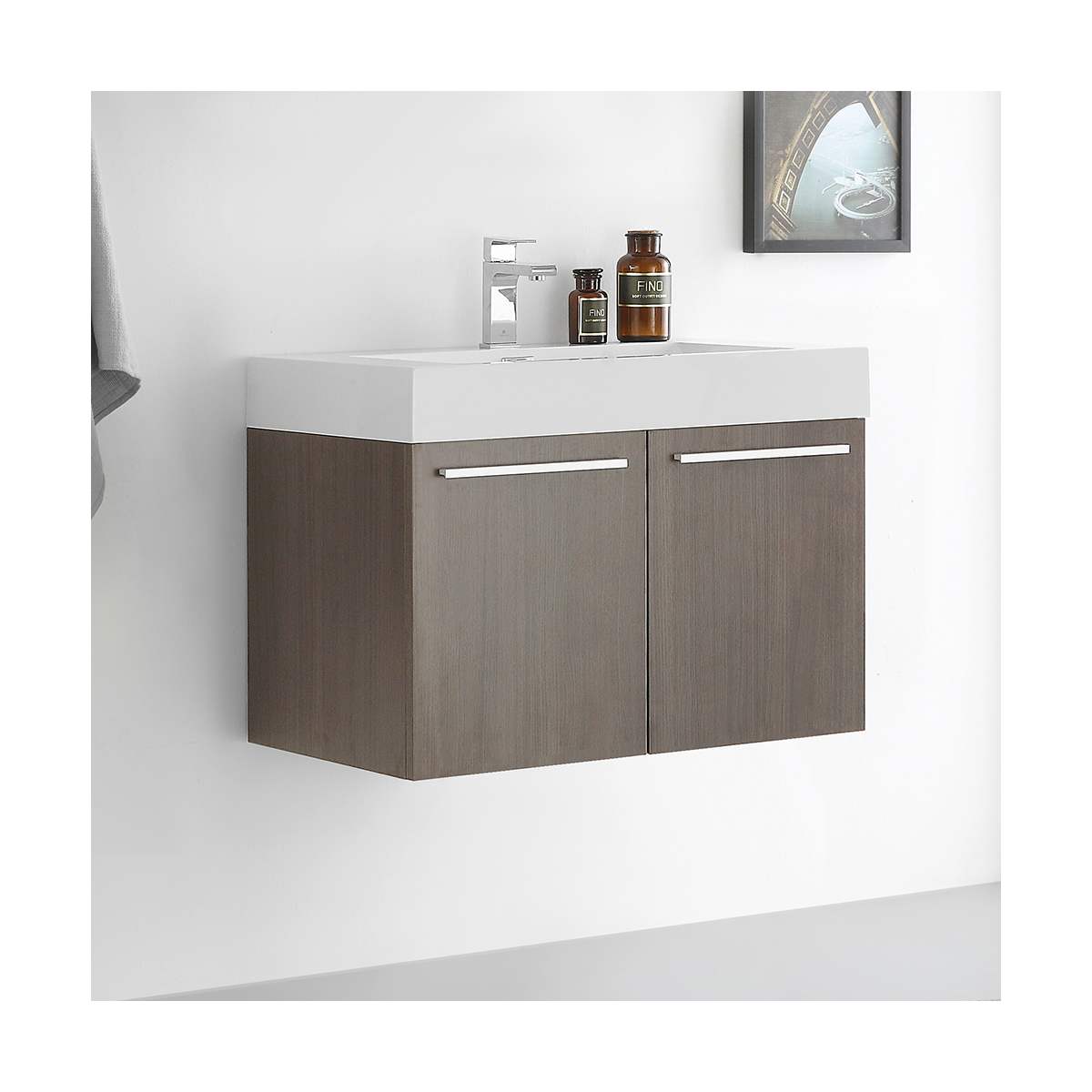 Vista 29" Wall Mounted Single Basin Vanity Set with Cabinet and Stone Vanity Top