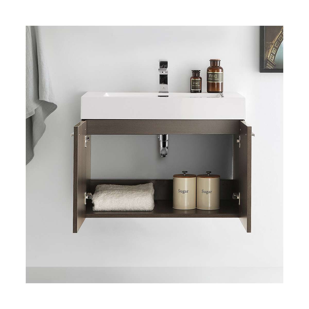 Vista 29" Wall Mounted Single Basin Vanity Set with Cabinet and Stone Vanity Top