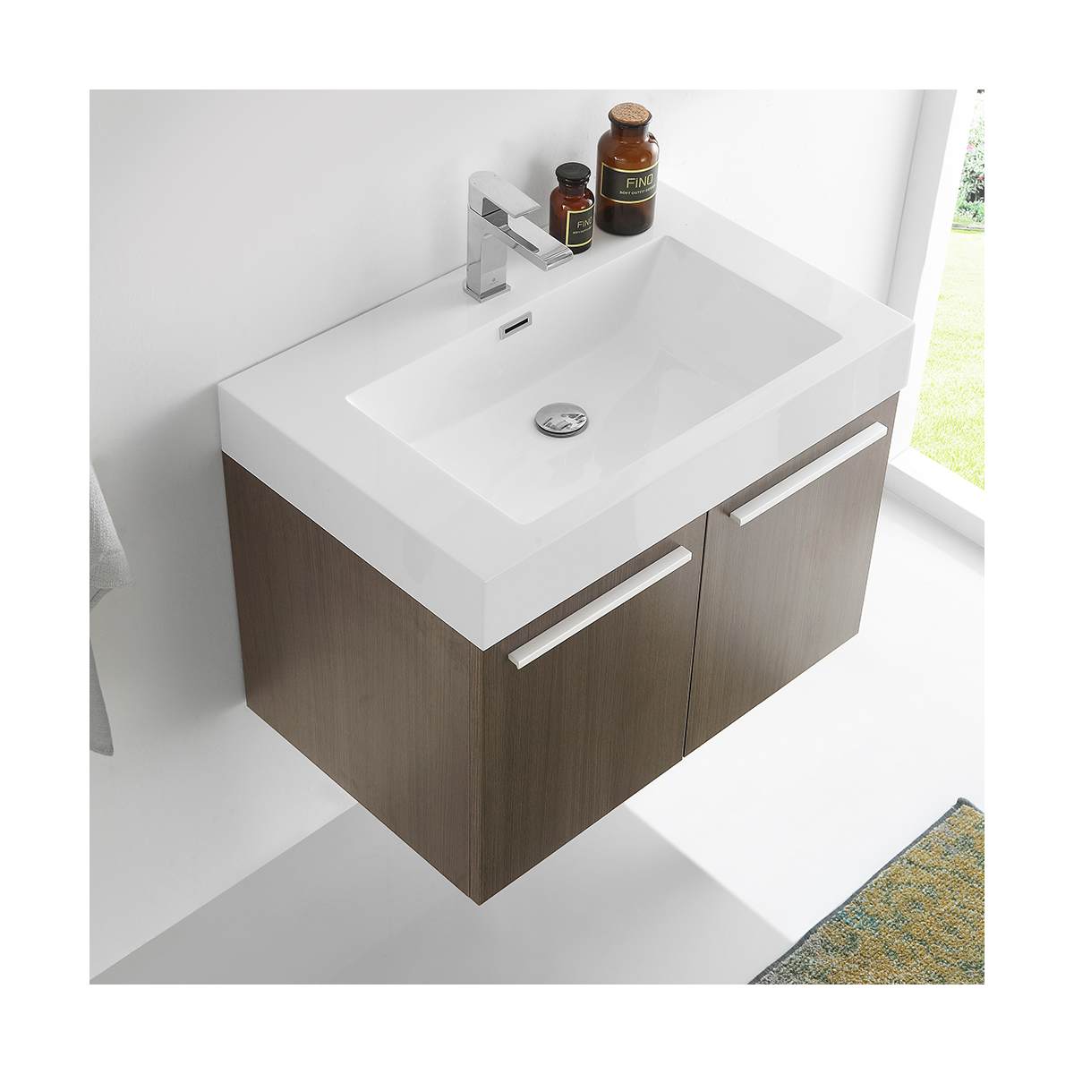 Vista 29" Wall Mounted Single Basin Vanity Set with Cabinet and Stone Vanity Top