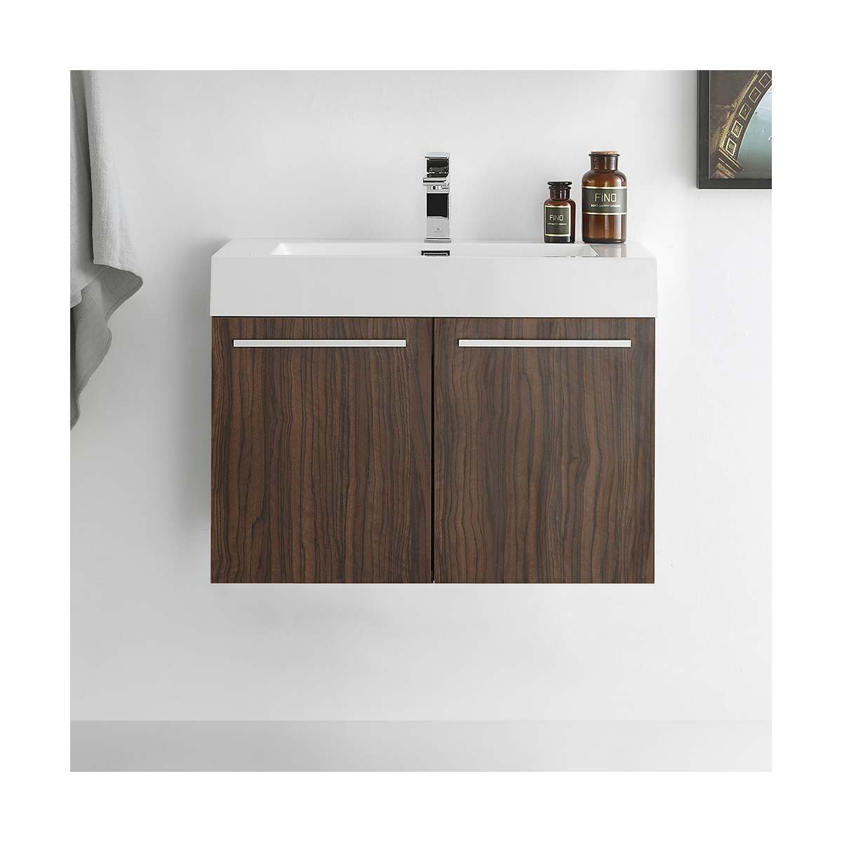 Vista 29" Wall Mounted Single Basin Vanity Set with Cabinet and Stone Vanity Top