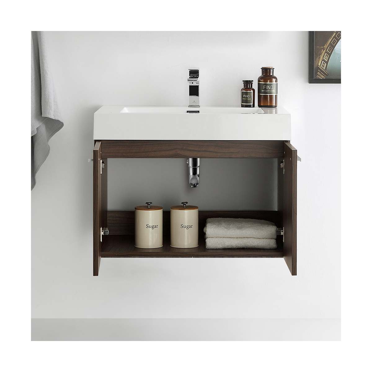 Vista 29" Wall Mounted Single Basin Vanity Set with Cabinet and Stone Vanity Top