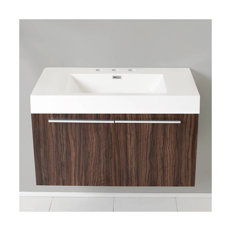 Vista 36" Wall Mounted Single Basin Vanity Set with Cabinet and Acrylic Vanity Top - image 7
