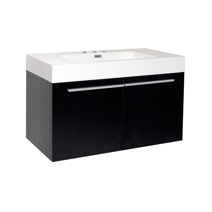 Vista 36" Wall Mounted Single Basin Vanity Set with Cabinet and Acrylic Vanity Top - image 1
