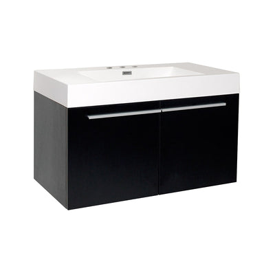 Vista 36" Wall Mounted Single Basin Vanity Set with Cabinet and Acrylic Vanity Top - image 1