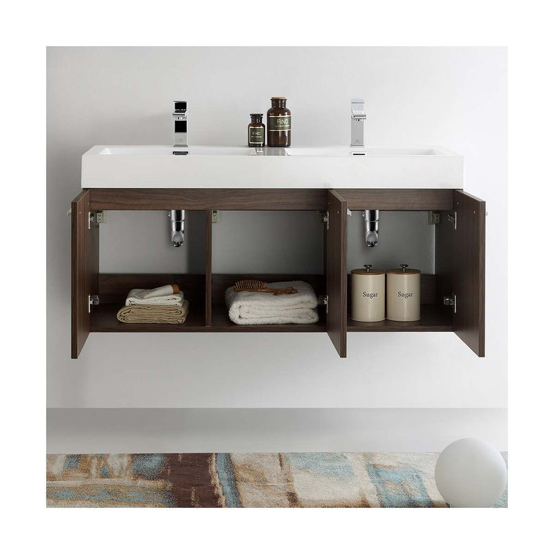 Vista 47" Wall Mounted Double Basin Vanity Set with Cabinet and Stone Vanity Top - image 12
