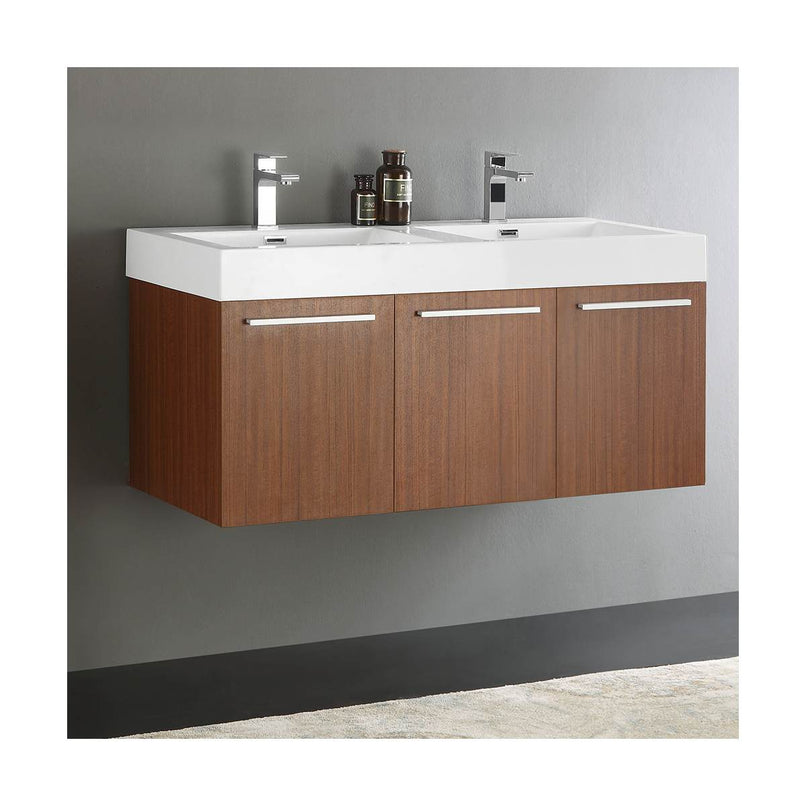 Vista 47" Wall Mounted Double Basin Vanity Set with Cabinet and Stone Vanity Top - image 14