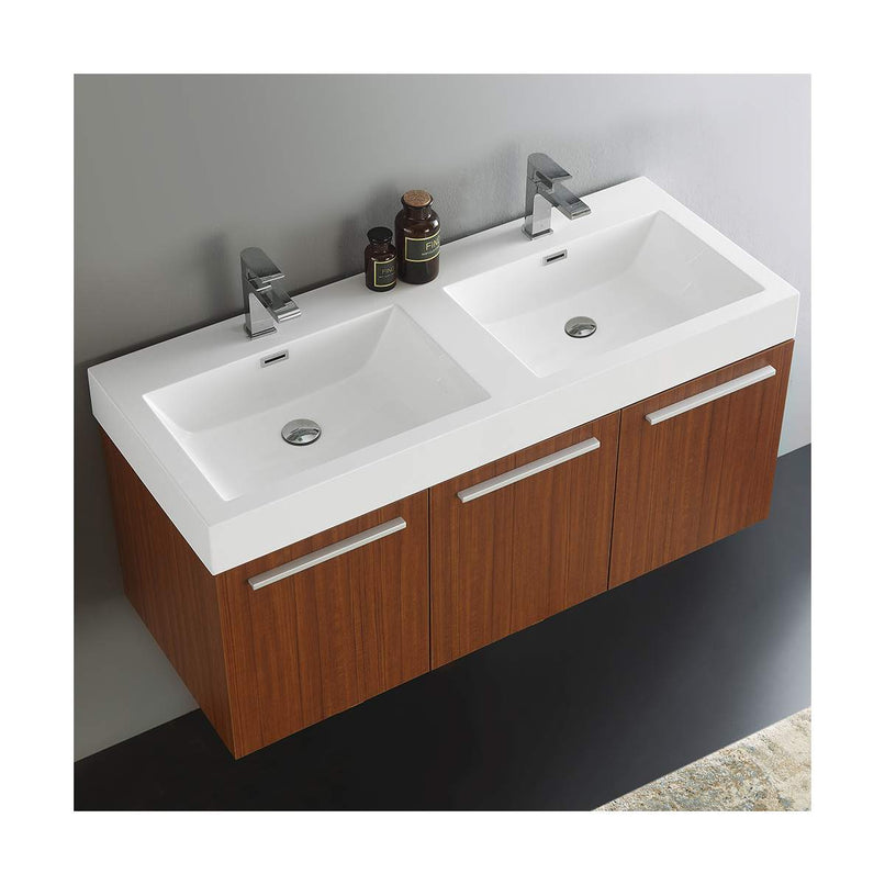 Vista 47" Wall Mounted Double Basin Vanity Set with Cabinet and Stone Vanity Top - image 17