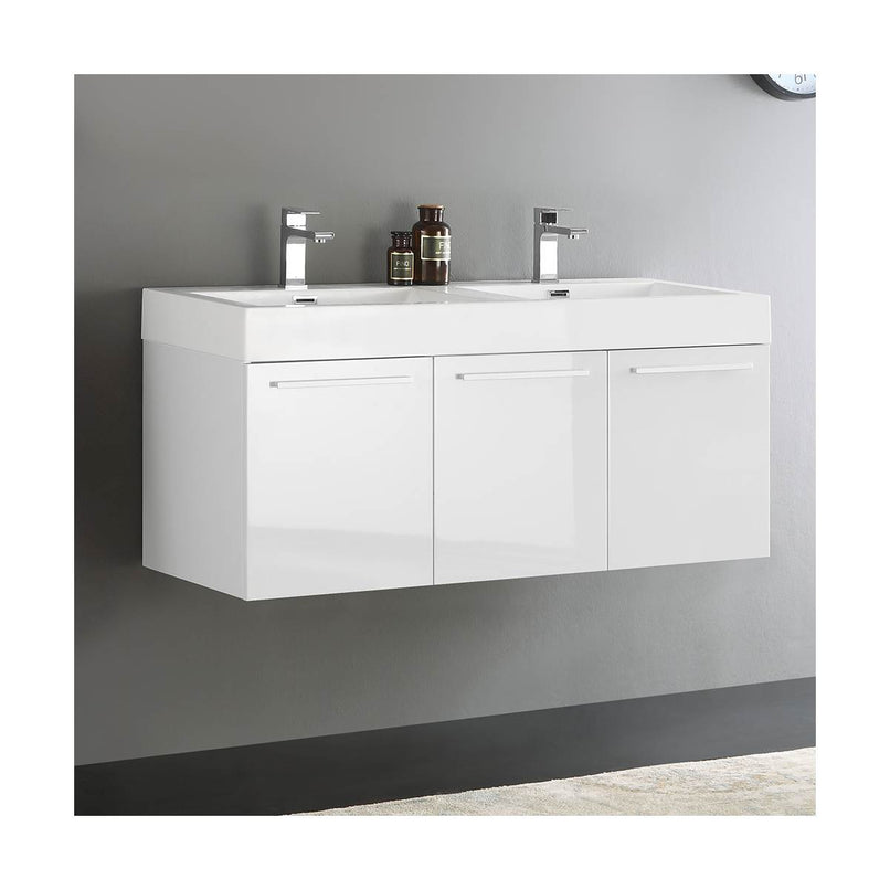 Vista 47" Wall Mounted Double Basin Vanity Set with Cabinet and Stone Vanity Top - image 18